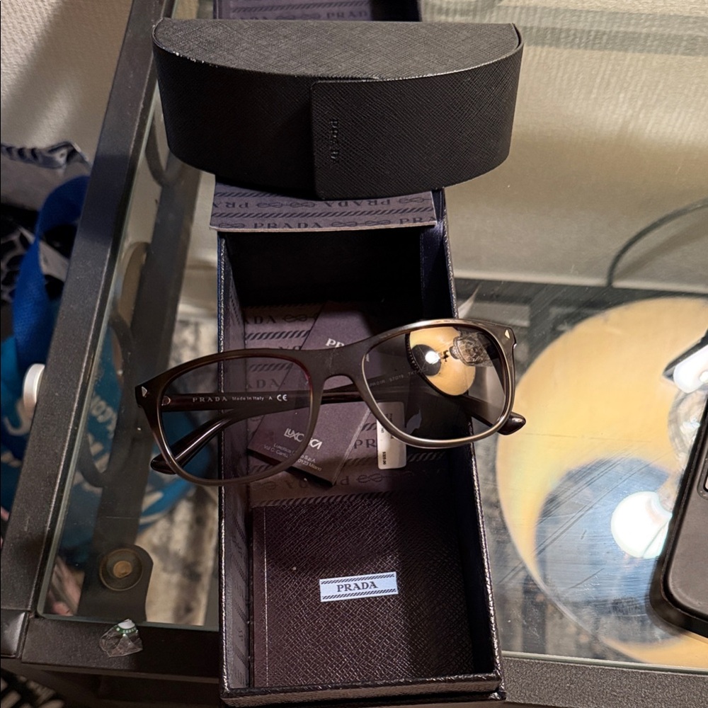 Prada Elegant Brown Eyewear